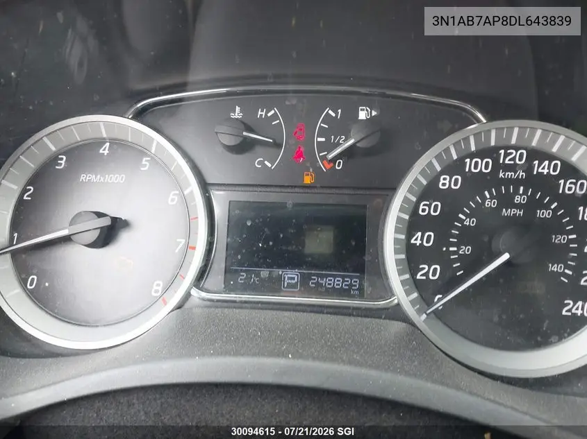 2013 Nissan Sentra S/Sv/Sr/Sl VIN: 3N1AB7AP8DL643839 Lot: 30094615