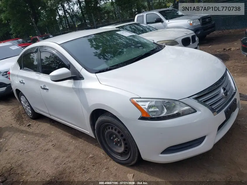 2013 Nissan Sentra S VIN: 3N1AB7AP1DL770738 Lot: 45687105