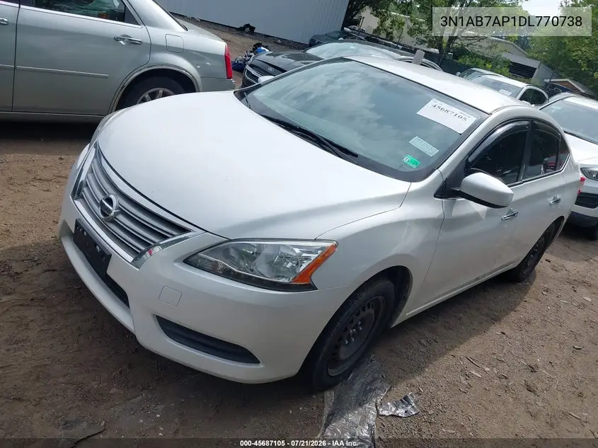 2013 Nissan Sentra S VIN: 3N1AB7AP1DL770738 Lot: 45687105