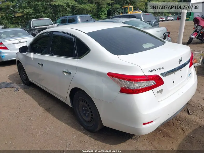 2013 Nissan Sentra S VIN: 3N1AB7AP1DL770738 Lot: 45687105