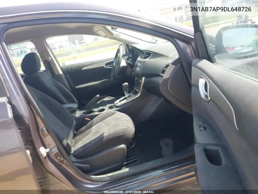 2013 Nissan Sentra Sv VIN: 3N1AB7AP9DL648726 Lot: 45690249
