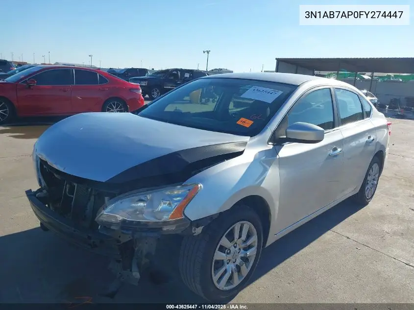 3N1AB7AP0FY274447 2015 Nissan Sentra S