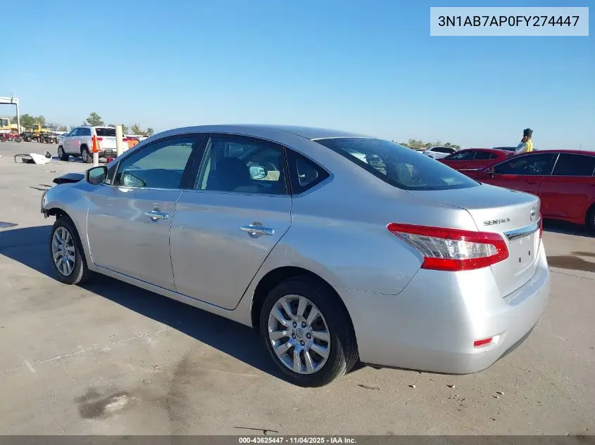 3N1AB7AP0FY274447 2015 Nissan Sentra S