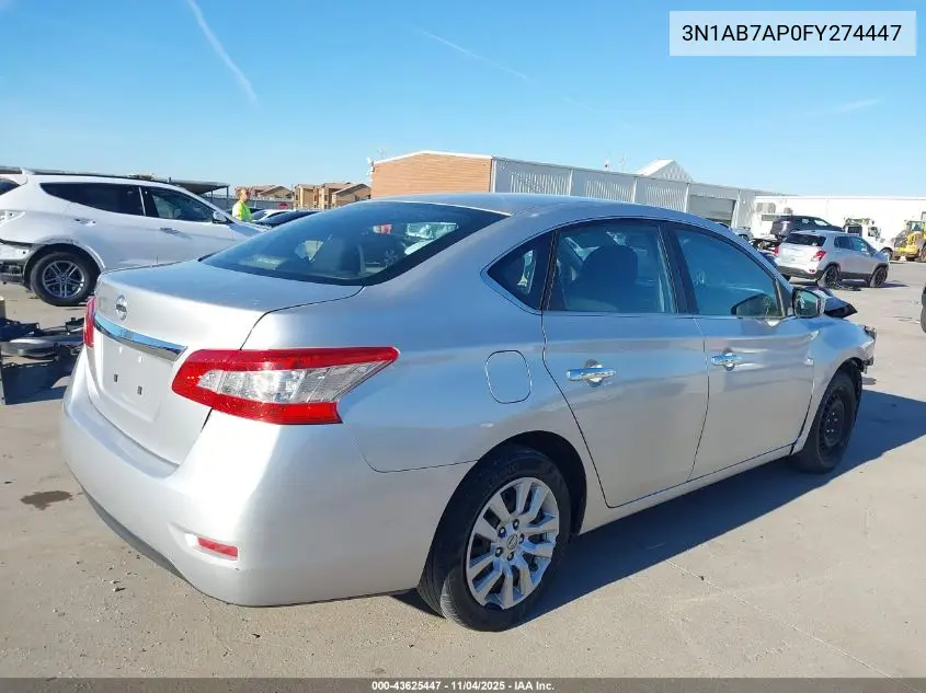 3N1AB7AP0FY274447 2015 Nissan Sentra S