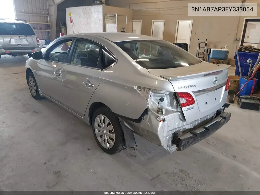 2015 Nissan Sentra S VIN: 3N1AB7AP3FY333054 Lot: 45376506