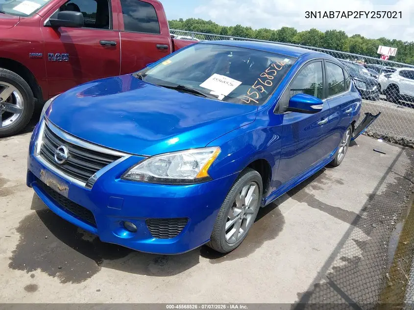 2015 Nissan Sentra Sr VIN: 3N1AB7AP2FY257021 Lot: 45568526