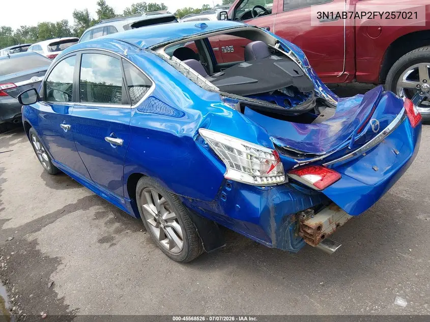 2015 Nissan Sentra Sr VIN: 3N1AB7AP2FY257021 Lot: 45568526
