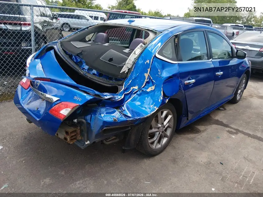 2015 Nissan Sentra Sr VIN: 3N1AB7AP2FY257021 Lot: 45568526