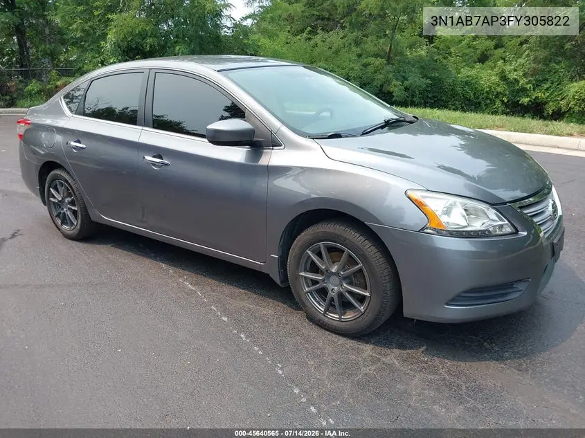 2015 Nissan Sentra Sv VIN: 3N1AB7AP3FY305822 Lot: 45640565