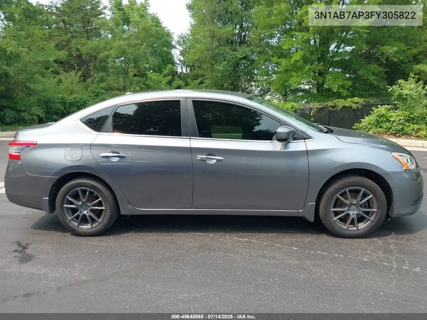 2015 Nissan Sentra Sv VIN: 3N1AB7AP3FY305822 Lot: 45640565