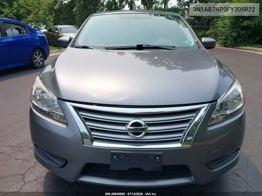2015 Nissan Sentra Sv VIN: 3N1AB7AP3FY305822 Lot: 45640565