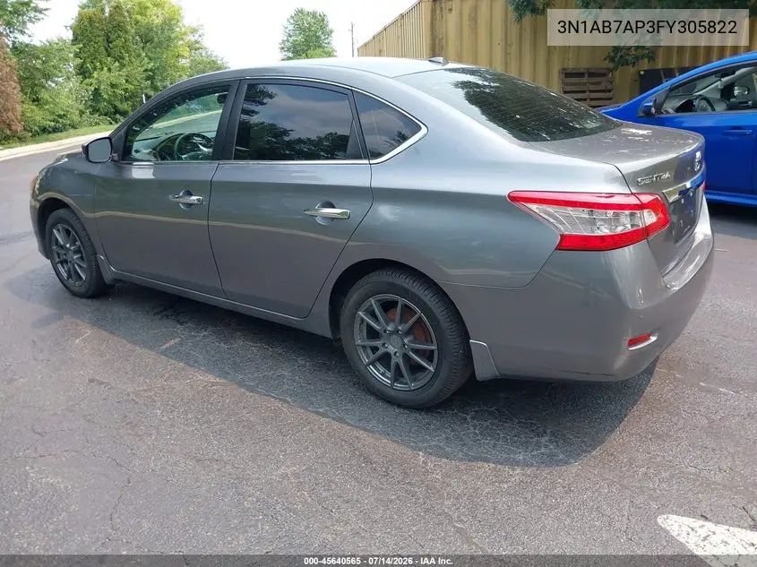 2015 Nissan Sentra Sv VIN: 3N1AB7AP3FY305822 Lot: 45640565