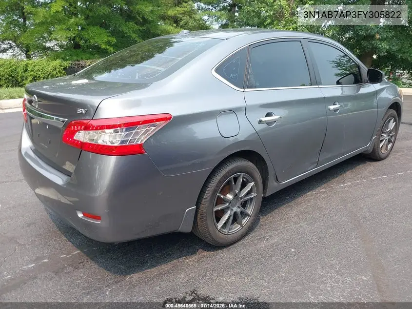 2015 Nissan Sentra Sv VIN: 3N1AB7AP3FY305822 Lot: 45640565