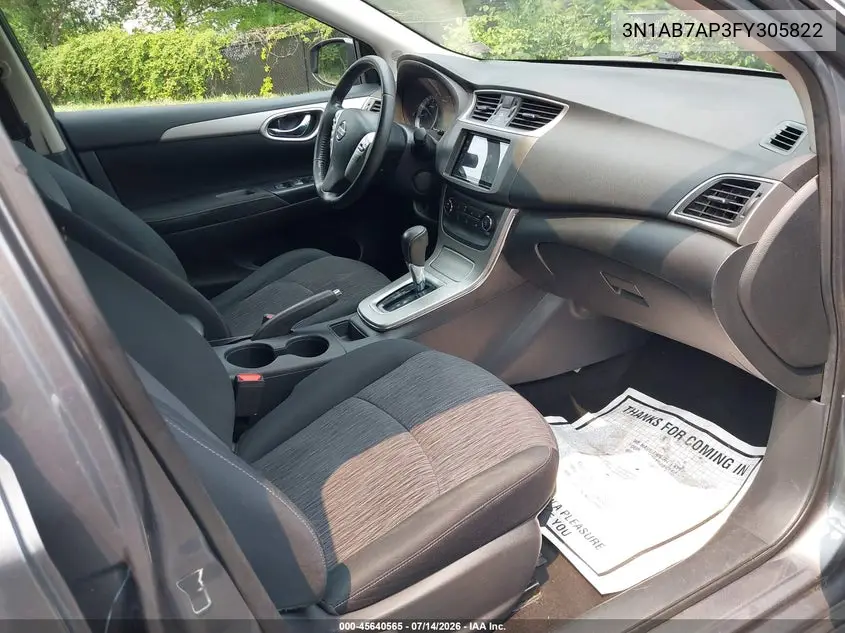 2015 Nissan Sentra Sv VIN: 3N1AB7AP3FY305822 Lot: 45640565
