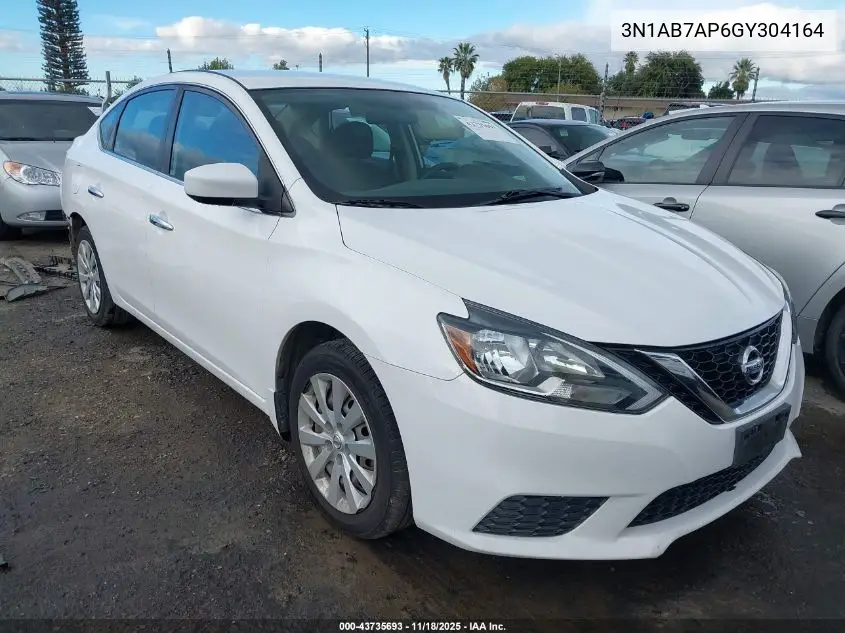 3N1AB7AP6GY304164 2016 Nissan Sentra S