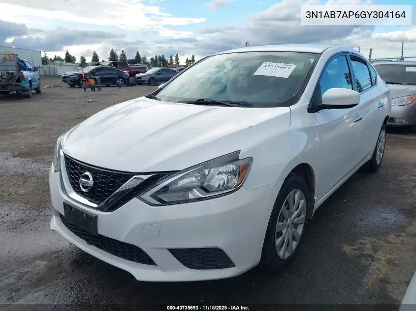 3N1AB7AP6GY304164 2016 Nissan Sentra S