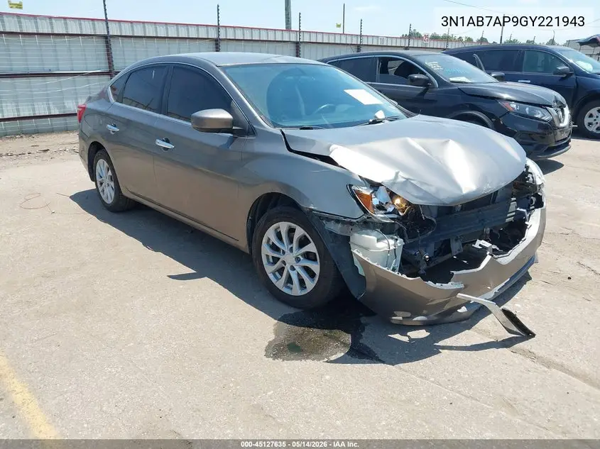 3N1AB7AP9GY221943 2016 Nissan Sentra Sv