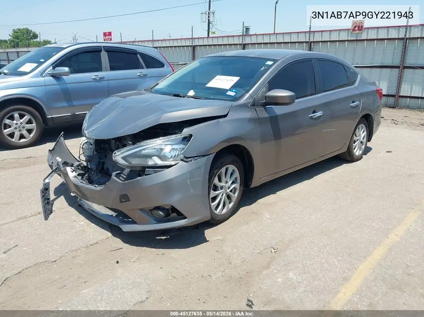 3N1AB7AP9GY221943 2016 Nissan Sentra Sv