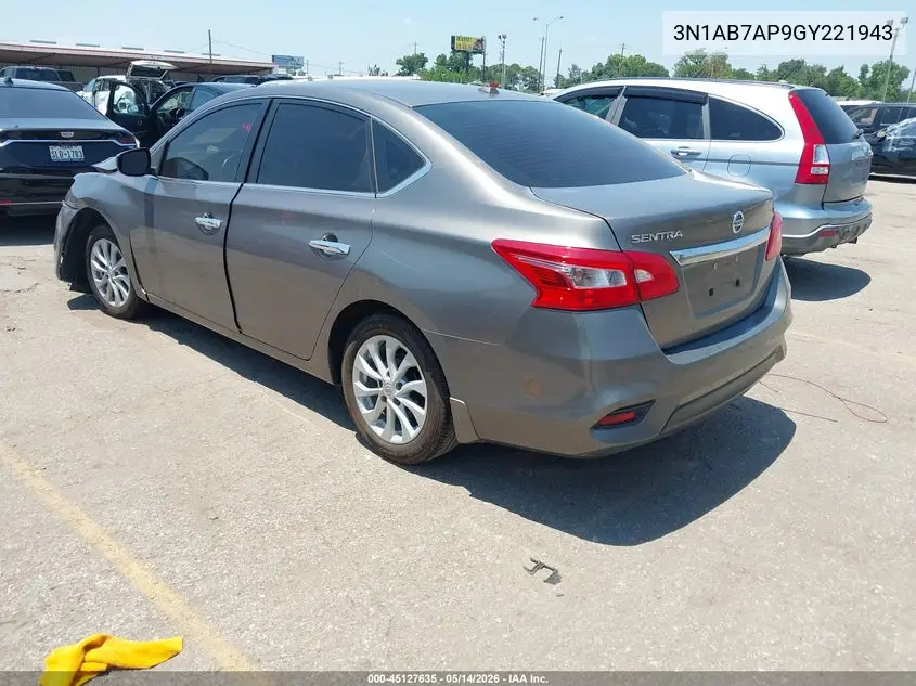 3N1AB7AP9GY221943 2016 Nissan Sentra Sv