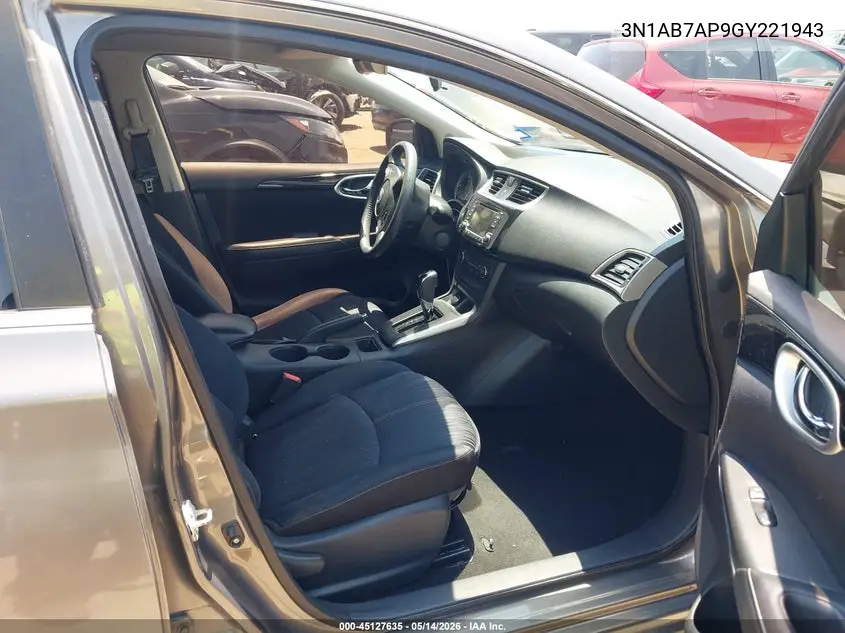 3N1AB7AP9GY221943 2016 Nissan Sentra Sv