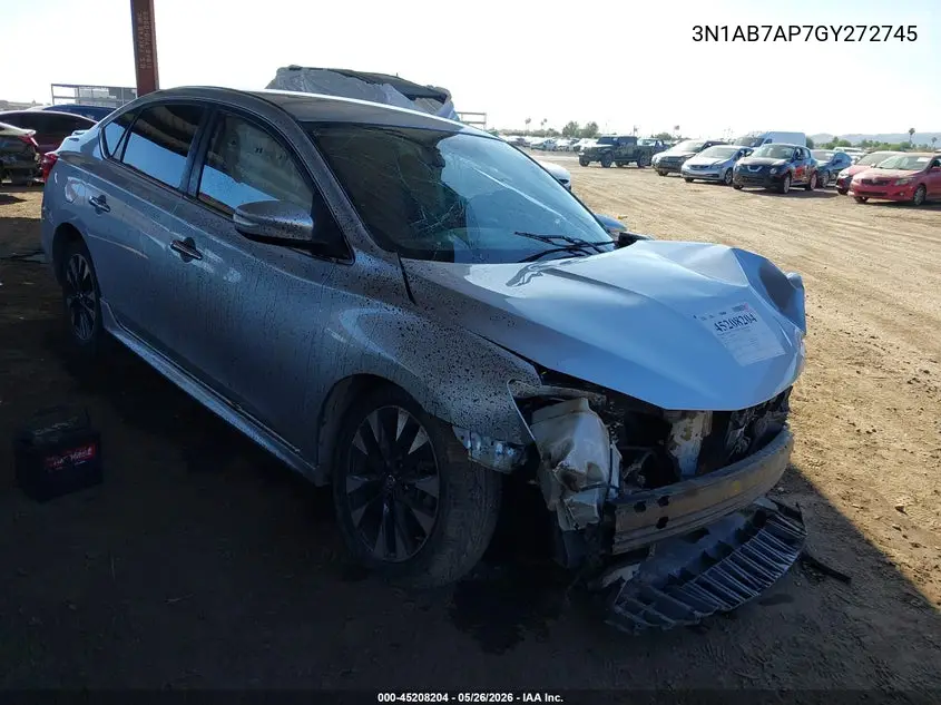 2016 Nissan Sentra Sr VIN: 3N1AB7AP7GY272745 Lot: 45208204