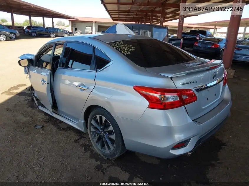 2016 Nissan Sentra Sr VIN: 3N1AB7AP7GY272745 Lot: 45208204