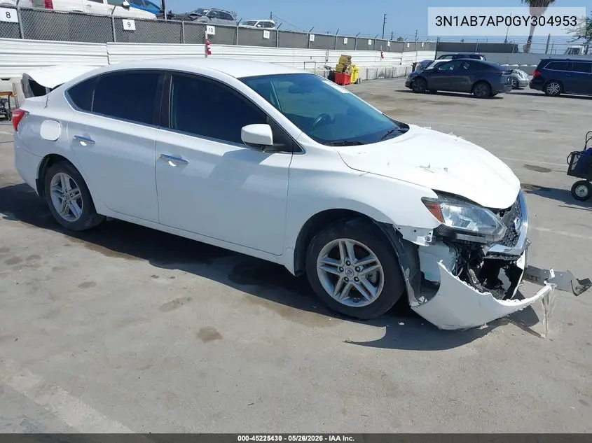 3N1AB7AP0GY304953 2016 Nissan Sentra S