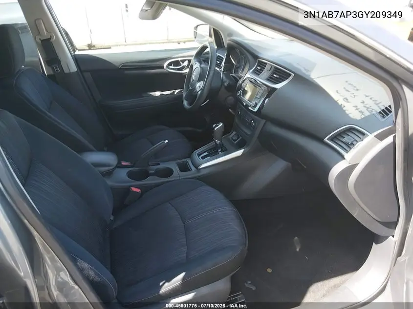 2016 Nissan Sentra Sv VIN: 3N1AB7AP3GY209349 Lot: 45601775