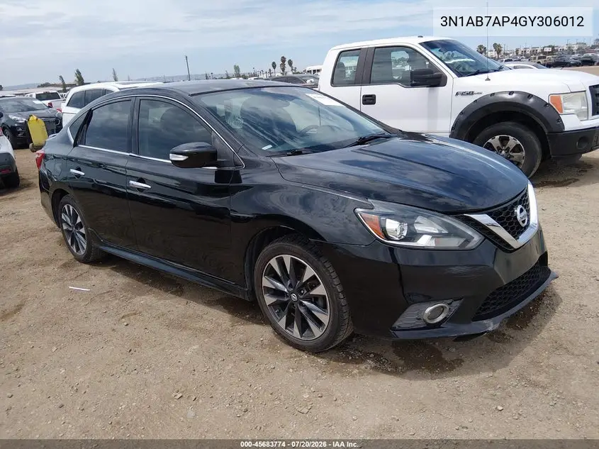 2016 Nissan Sentra Sr VIN: 3N1AB7AP4GY306012 Lot: 45683774