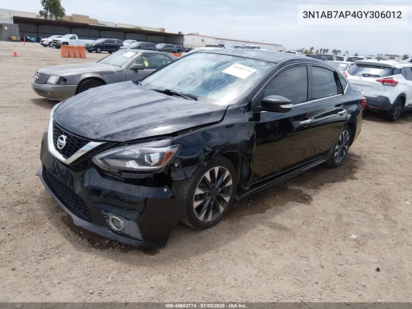 2016 Nissan Sentra Sr VIN: 3N1AB7AP4GY306012 Lot: 45683774