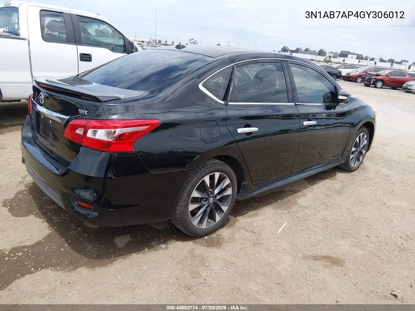 2016 Nissan Sentra Sr VIN: 3N1AB7AP4GY306012 Lot: 45683774