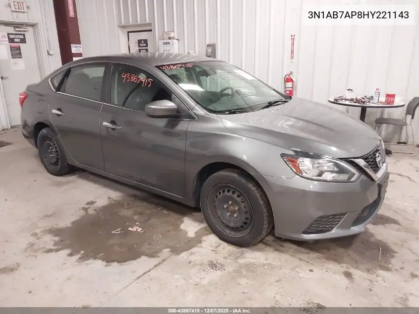 3N1AB7AP8HY221143 2017 Nissan Sentra S
