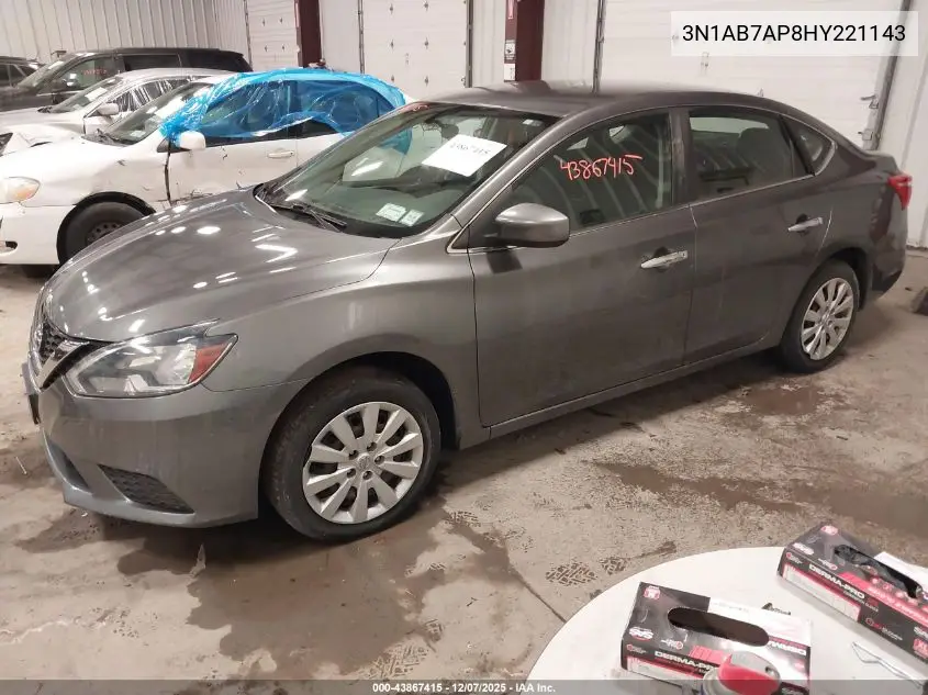 3N1AB7AP8HY221143 2017 Nissan Sentra S
