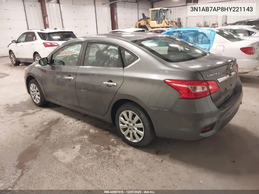 3N1AB7AP8HY221143 2017 Nissan Sentra S