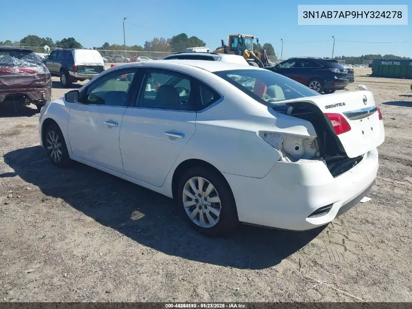 3N1AB7AP9HY324278 2017 Nissan Sentra S