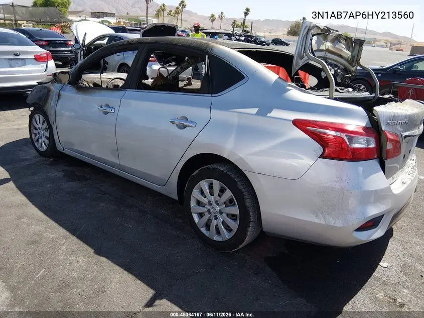 2017 Nissan Sentra S VIN: 3N1AB7AP6HY213560 Lot: 45364167
