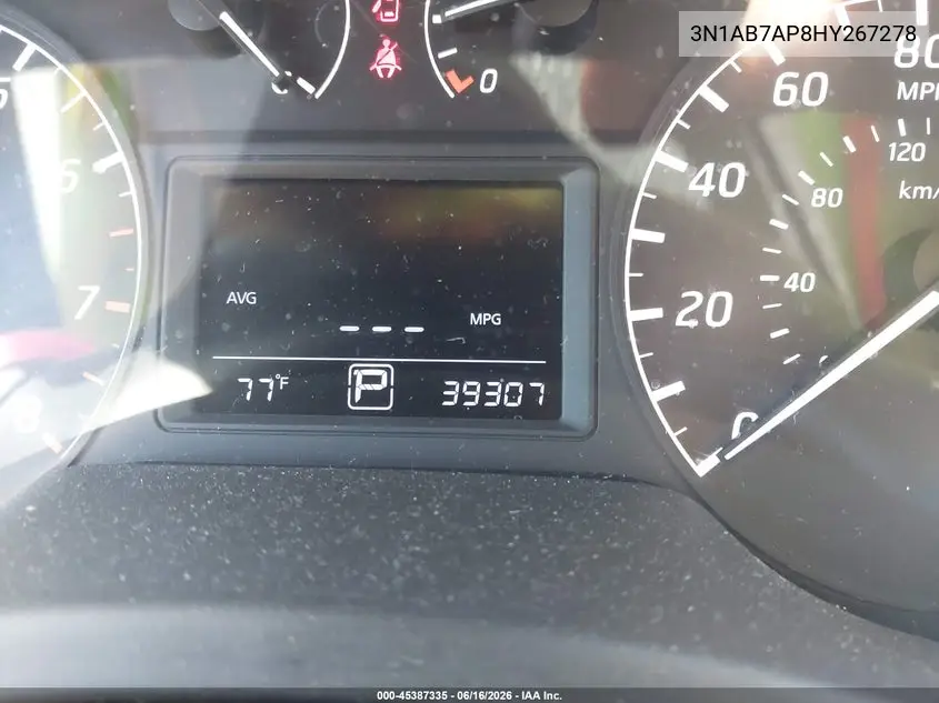 3N1AB7AP8HY267278 2017 Nissan Sentra S