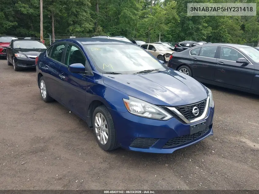 3N1AB7AP5HY231418 2017 Nissan Sentra S