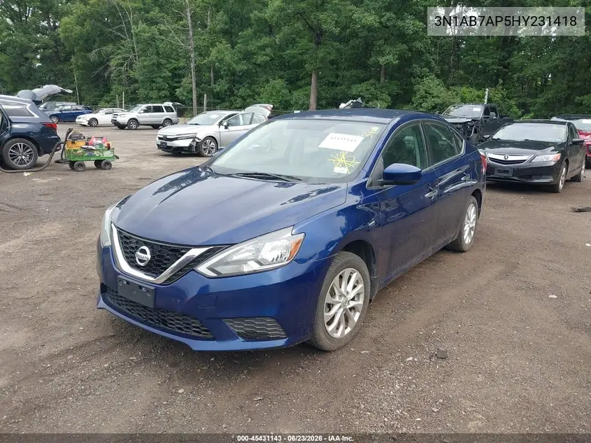 3N1AB7AP5HY231418 2017 Nissan Sentra S