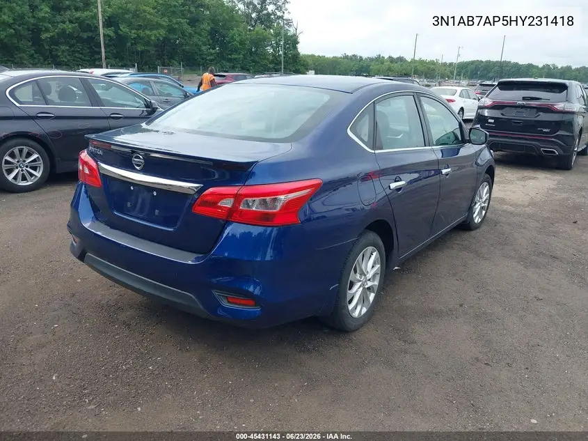 3N1AB7AP5HY231418 2017 Nissan Sentra S