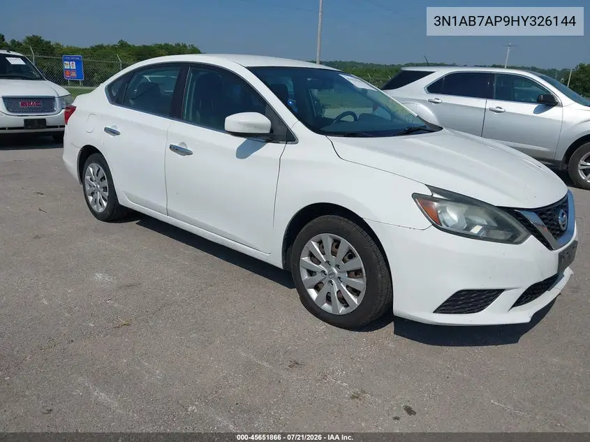 2017 Nissan Sentra Sv VIN: 3N1AB7AP9HY326144 Lot: 45651866