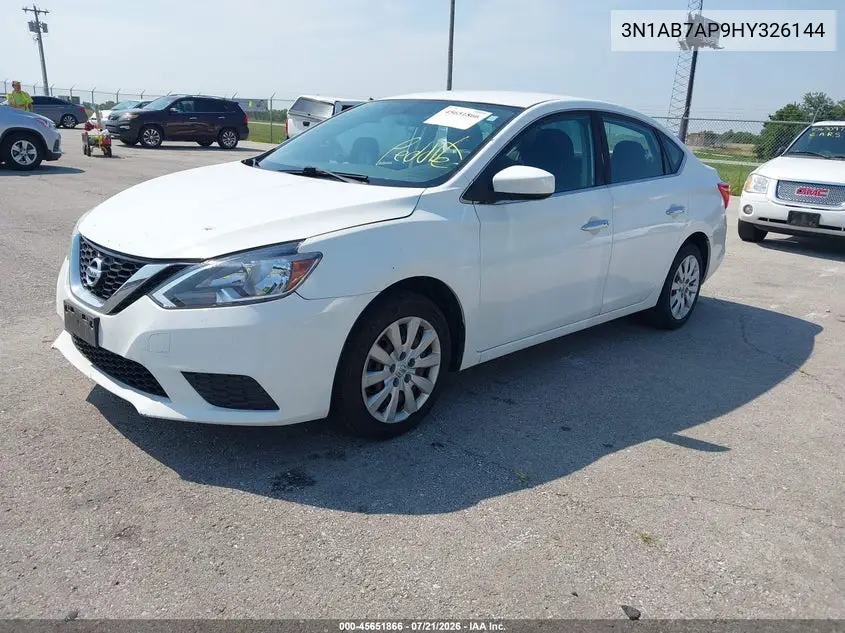 2017 Nissan Sentra Sv VIN: 3N1AB7AP9HY326144 Lot: 45651866