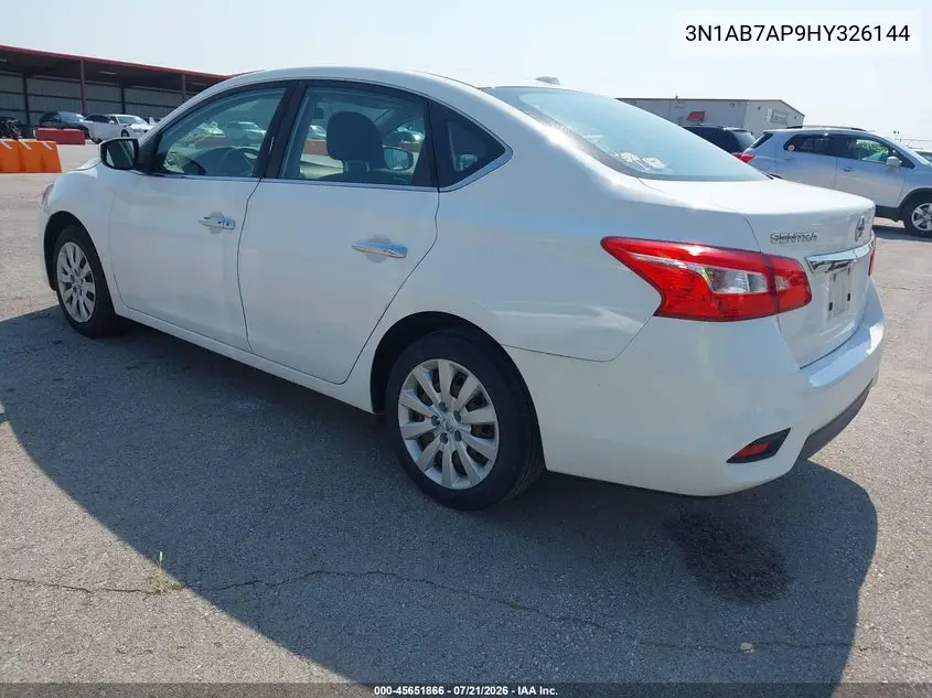 2017 Nissan Sentra Sv VIN: 3N1AB7AP9HY326144 Lot: 45651866