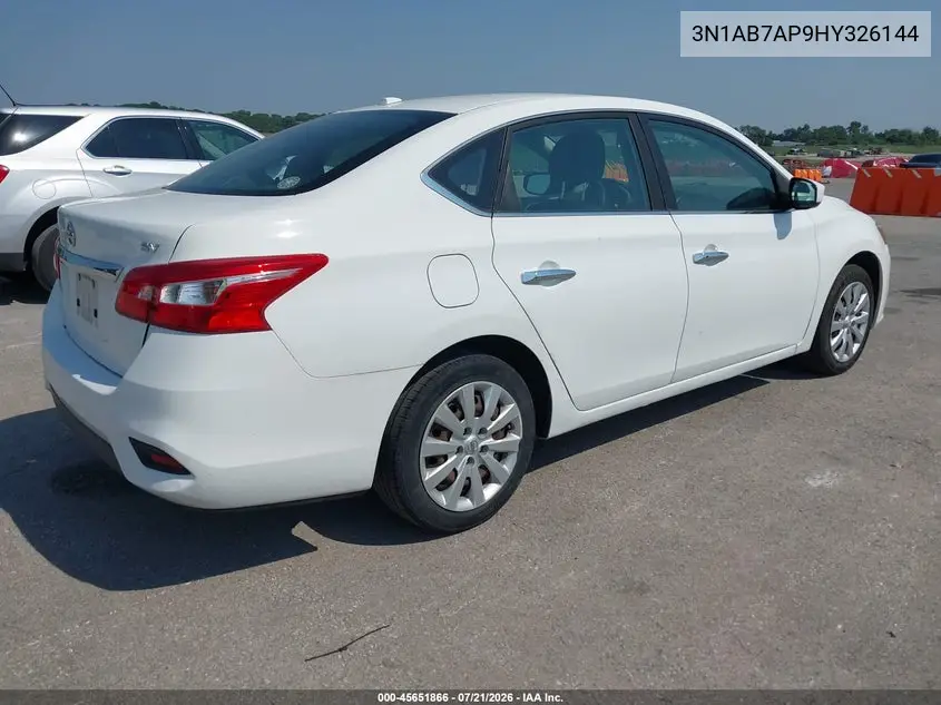 2017 Nissan Sentra Sv VIN: 3N1AB7AP9HY326144 Lot: 45651866