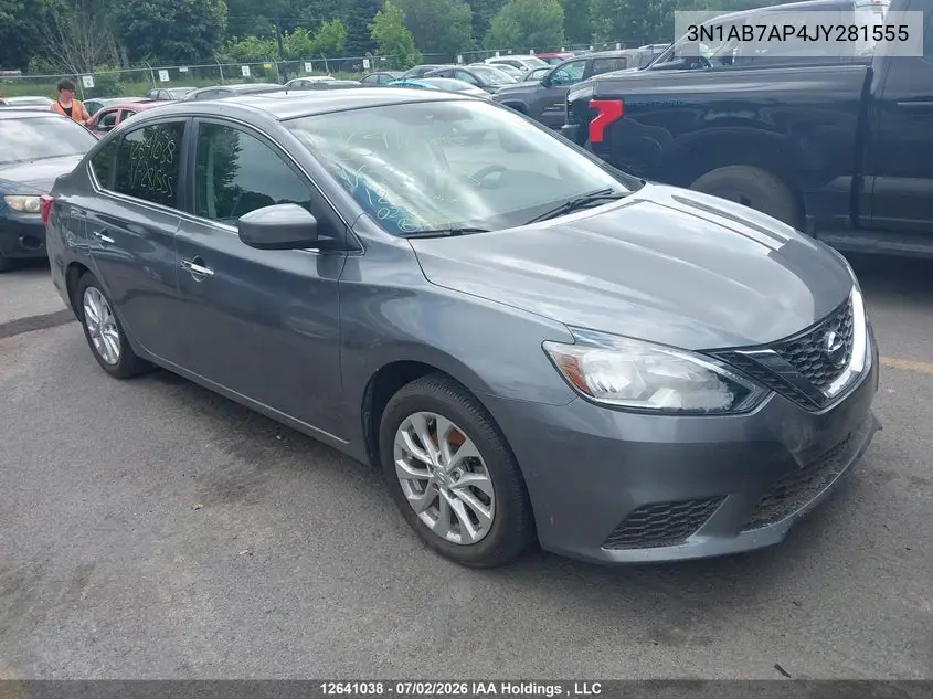2018 Nissan Sentra 1.8 S/1.8 Sv/1.8 Sv Midnight Edition VIN: 3N1AB7AP4JY281555 Lot: 12641038X