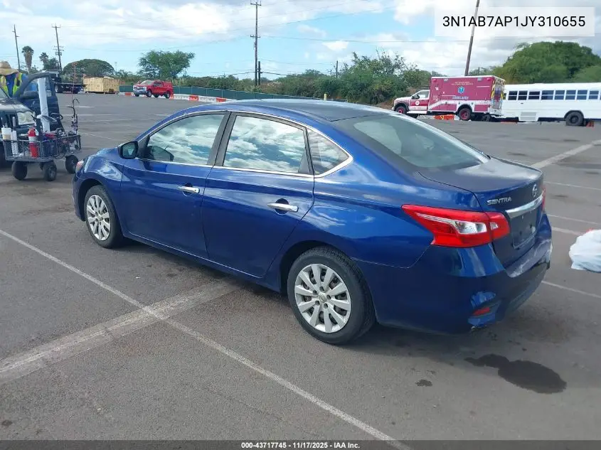 3N1AB7AP1JY310655 2018 Nissan Sentra S
