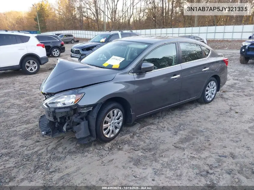 3N1AB7AP5JY321335 2018 Nissan Sentra S
