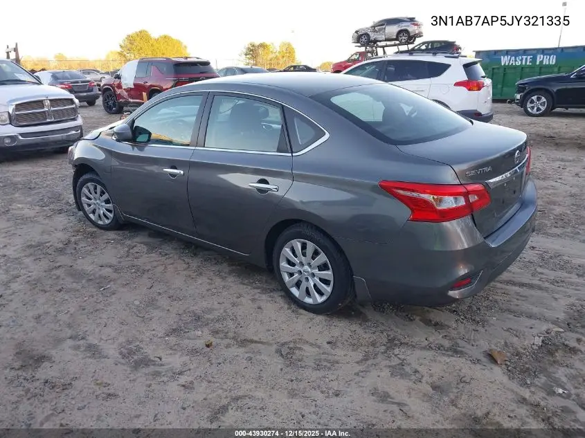 3N1AB7AP5JY321335 2018 Nissan Sentra S