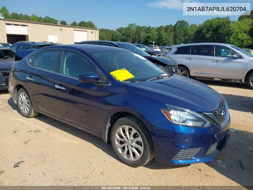 2018 Nissan Sentra Sv VIN: 3N1AB7AP8JL620704 Lot: 45333009
