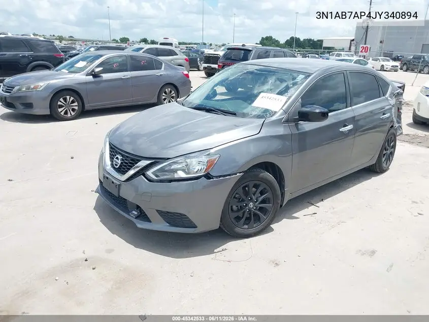 2018 Nissan Sentra S VIN: 3N1AB7AP4JY340894 Lot: 45342533